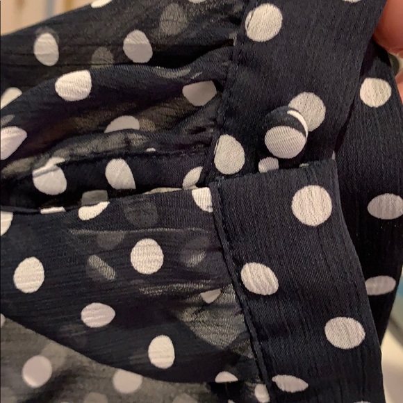 Jones New York Polka Dot 3/4 Sleeve Sheer Blouse - Picture 3 of 6